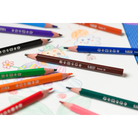 Matite colorate BIC Kids Evolution Triangle con fusto triangolare in conf. 12 pezzi assortiti - 82973511